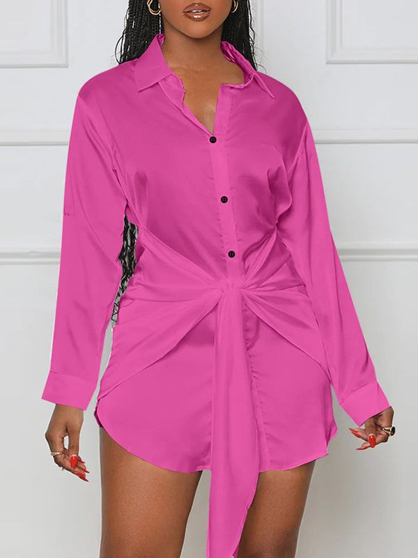 Tied-Front Shirt Dress