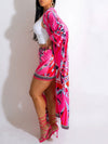 Printed Kimono & Shorts Set