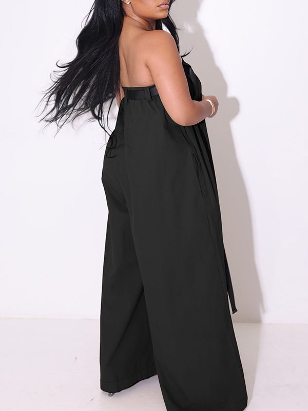 Bellizimos Strapless Belted Jumpsuit