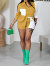 Two-Tone Shirt & Shorts Set
