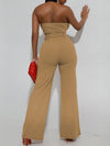 Button-Front Halter Jumpsuit