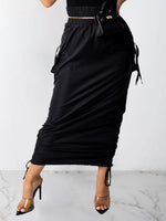 Drawstring Cargo Skirt