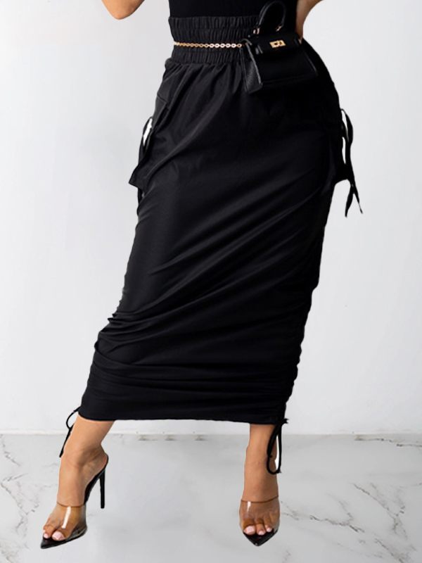 Drawstring Cargo Skirt