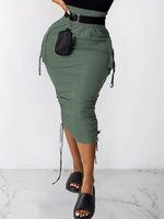 Drawstring Cargo Skirt