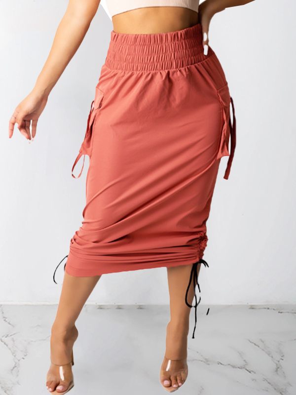 Drawstring Cargo Skirt