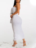 Tied-Front Textured Dress