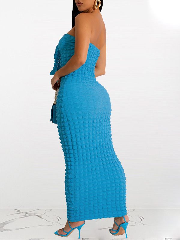 Tied-Front Textured Dress