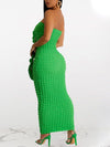 Tied-Front Textured Dress