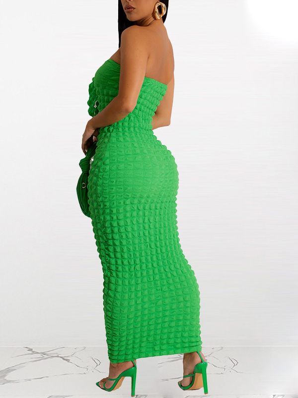 Tied-Front Textured Dress