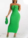 Tied-Front Textured Dress
