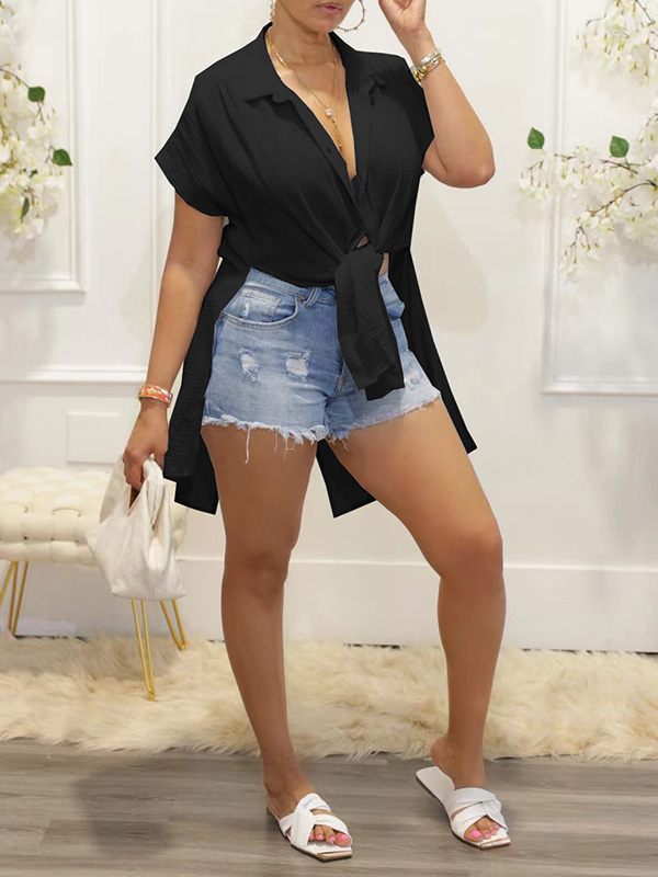 Solid Slit Shirt