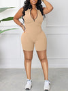 Zip-Front Sleeveless Romper