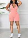 Zip-Front Sleeveless Romper