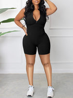 Zip-Front Sleeveless Romper