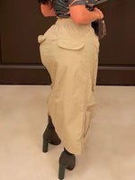 Slit-Front Cargo Skirt
