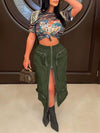 Slit-Front Cargo Skirt