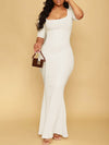 Solid Square-Neck Maxi Dress