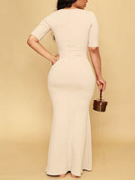 Solid Square-Neck Maxi Dress