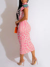 Printed Mock-Neck Bodycon Dress
