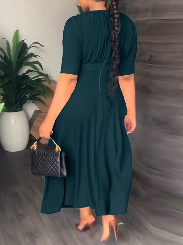 Solid Ruched Dress