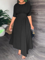 Solid Ruched Dress