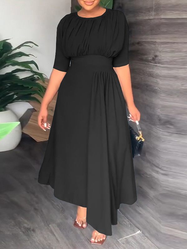 Solid Ruched Dress