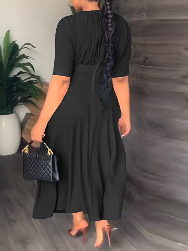 Solid Ruched Dress
