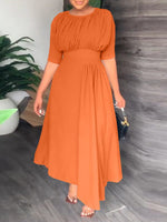 Solid Ruched Dress