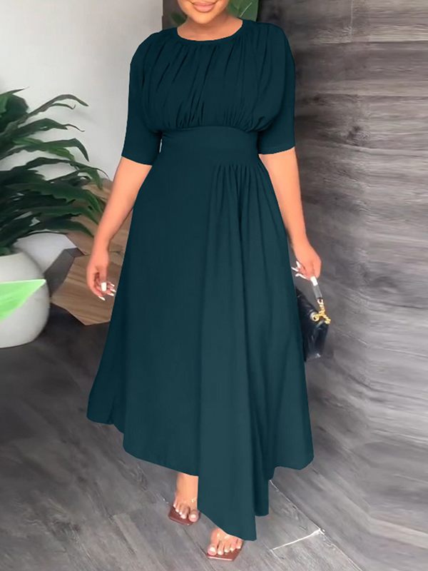 Solid Ruched Dress