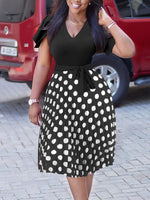 Printed Combo Pleated Dress