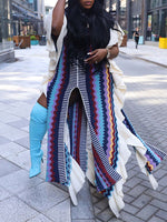Flounced Knit Caftan Dress