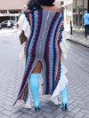 Flounced Knit Caftan Dress