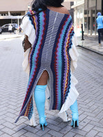 Flounced Knit Caftan Dress