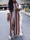 Flounced Knit Caftan Dress