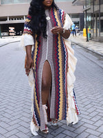 Flounced Knit Caftan Dress