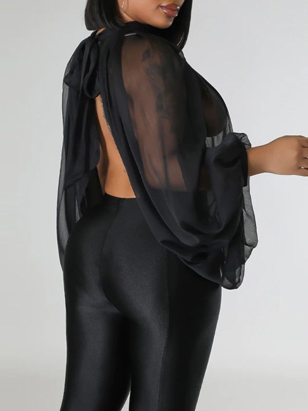 Bellizimos Solid Tied Chiffon Top