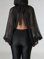 Bellizimos Solid Tied Chiffon Top
