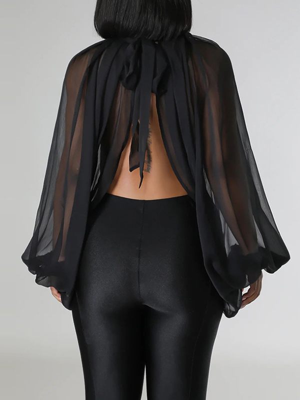 Bellizimos Solid Tied Chiffon Top