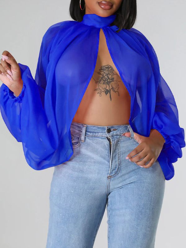 Bellizimos Solid Tied Chiffon Top
