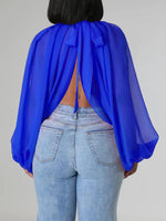 Bellizimos Solid Tied Chiffon Top