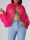 Bellizimos Solid Tied Chiffon Top
