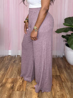 Solid Ribbed Pants
