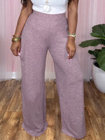 Solid Ribbed Pants