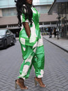 Printed Button-Front Jumpsuit