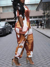 Printed Button-Front Jumpsuit