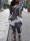 Printed Button-Front Jumpsuit