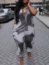 Printed Button-Front Jumpsuit