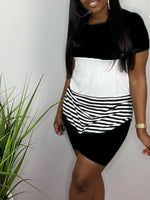 Stripe Combo Tee & Biker Shorts Set