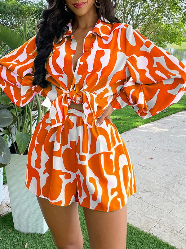 Printed Shirt & Shorts Set