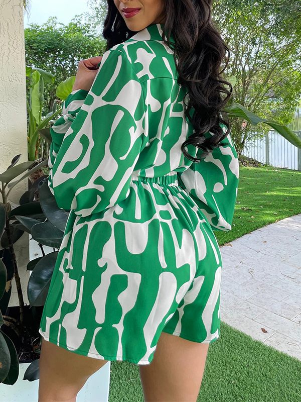 Printed Shirt & Shorts Set